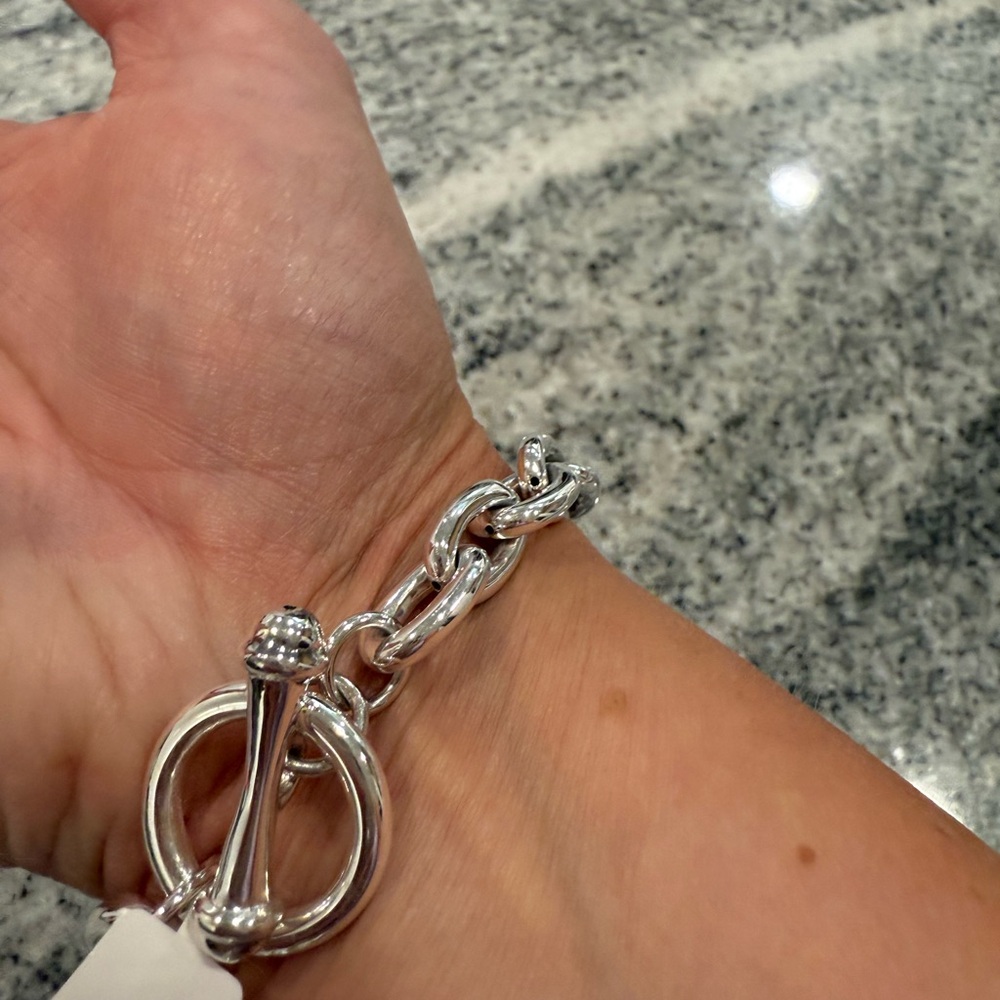 Solid Link Bracelet in Sterling Silver (7.25 In) 18.76 Grams - Picture 6 of 6